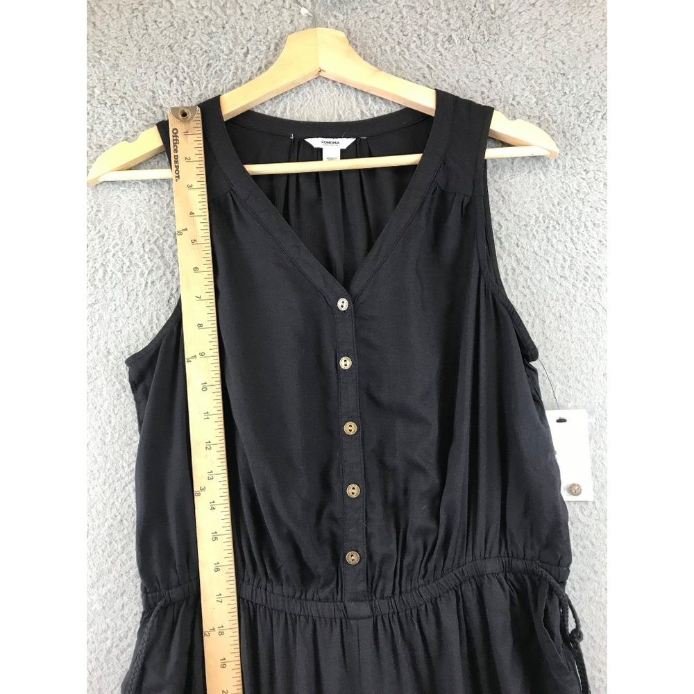 New Sonoma Solid Drawstring Waist Wide Leg Crop Pants Jumpsuit Small - Picture 5 of 8